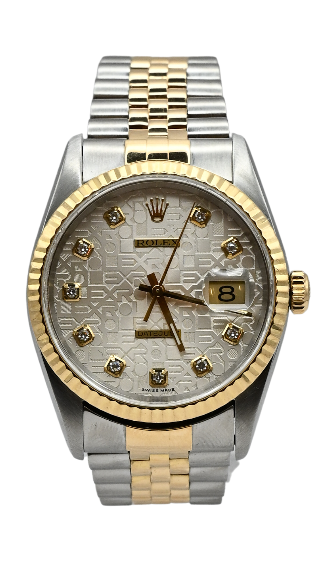 Rolex Datejust 16233 Yellow Gold Diamond Bezel Anniversary Dial 36mm